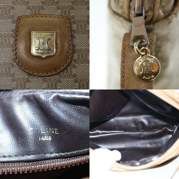 CELINE Macadam Canvas Shoulder Bag Beige - Picture 11 of 13